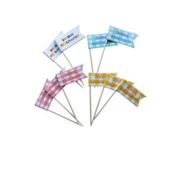 10 db Boldog szülinapot feliratos zászló beszúró tortadísz kép