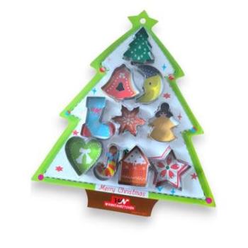 10 részes karácsonyi süti kiszúró készlet – mézeskalács formák fém kivitelben kép