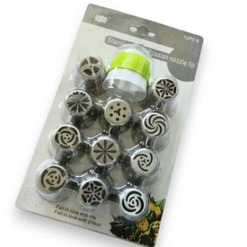 11 db fém orosz cső és 3 részes osztott csatlakozó szett kép