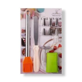 11 részes tortadíszítő kiegészítő szett (habzsák, díszítőcső, virágszög, csatlakozó, spatula és ecset) kép