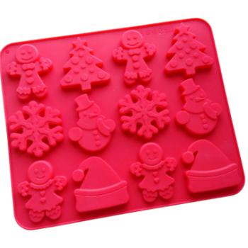 12 adagos karácsonyi szilikon csokoládé öntőforma kép