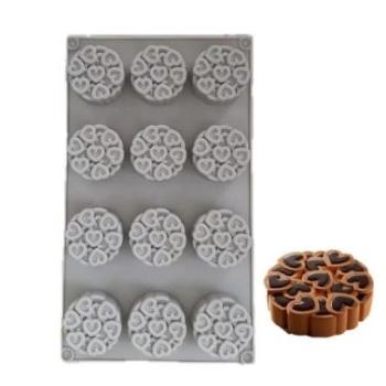 12 adagos szívecskés szilikon mousse forma kép