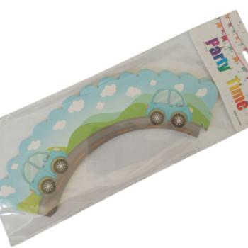 12 db autó mintás muffin tartó papír kép