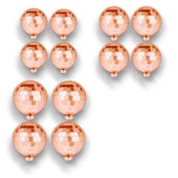 12 db rosegold gömbdekoráció tortára, vegyes méret kép