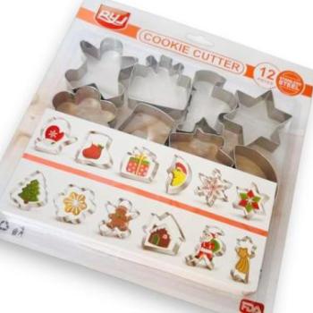 12 részes fém kiszúró készlet (Karácsony) kép