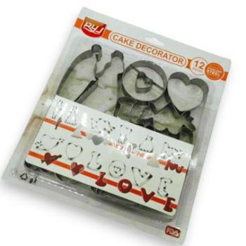 12 részes fém kiszúró készlet (Szerelem) kép