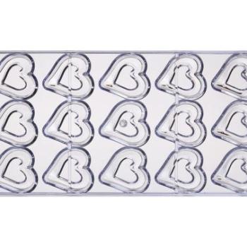 15 adagos szív bonbonforma - polikarbonát öntőforma kép