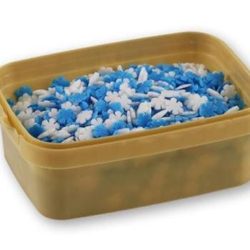 15 dkg kék-fehér hópehely alakú cukorkonfetti kép