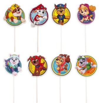 16 db Mancs Őrjárat muffin díszítő pálcika kép