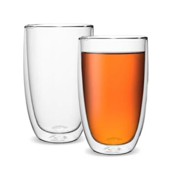 2 db dupla falú üvegpohár, 450 ml - átlátszó - Méretet 2x 450 ml, 9 x 15 cm kép