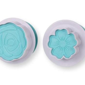 2 részes rózsa és virág alakú rugós fondant kiszúró készlet kép