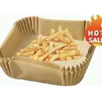 20*20 cm-es szögletes air fryer sütőpapír 50 db kép