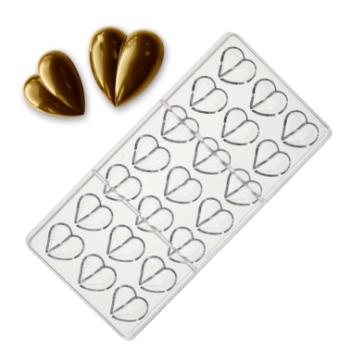 21 adagos vágott szív alakú polikarbonát bonbon forma kép