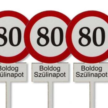 3 db 80-as tábla Boldog Szülinapot felirat sziluett tortadísz kép