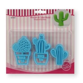 3 -féle kaktusz mintás fondant kiszúró kép