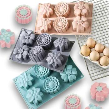 3 -féle virág mintás szilikon muffin sütőforma kép