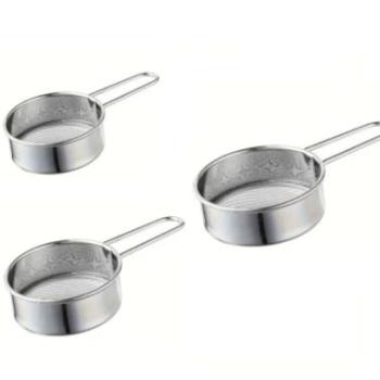 3 részes fém lapos szita nyéllel kép