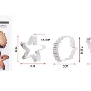 3 részes fém süti kiszúró szett tenger mintás kép