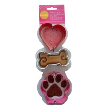 3 részes szív, csont és tappancs alakú süti kiszúró készlet kép