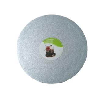 30 cm-es ezüst színű csillogós kerek tortadob kép