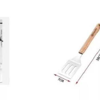 38 cm-es fa nyelű grill lapát kép