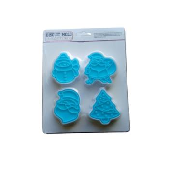 4 részes karácsonyi sütemény kiszúró és mintázó készlet kép