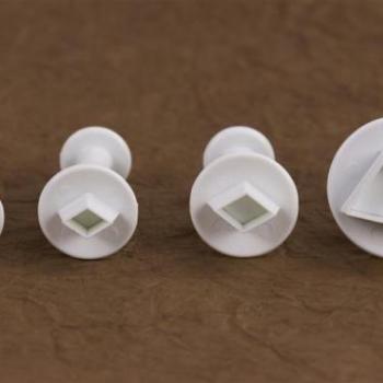 4 részes rombusz alakú rugós fondant kiszúró készlet kép