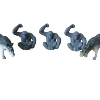 5 db műanyag orrszarvú és gorilla szülinapi tortadísz kép