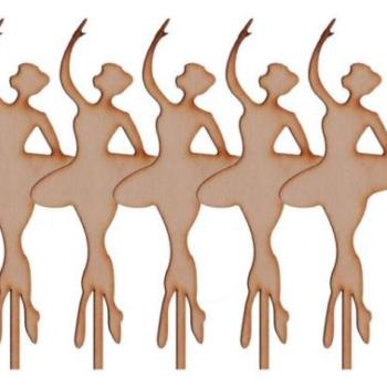 5 db natúr fa balerina sziluett tortadísz kép