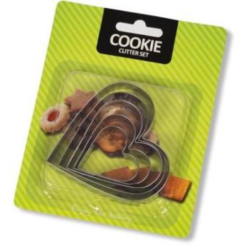 5 részes fém szív alakú sütikiszúró szett kép