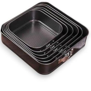 5 részes négyzet alakú kapcsos tortaforma készlet kép