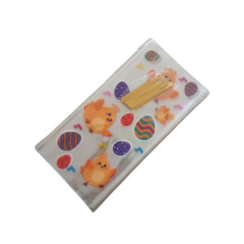 50 db csibe és tojás mintás húsvéti celofán tasak lezáróval kép