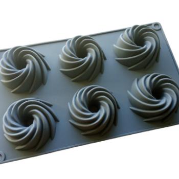 6 adagos csavart kuglóf alakú szilikon sütőforma kép