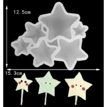 6 adagos csillag alakú szilikon nyalóka forma kép