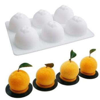 6 adagos mandarin alakú szilikon mousse forma kép