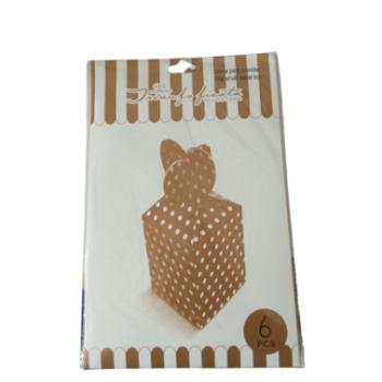 6 db arany pöttyös sütis doboz 8*8*10 cm kép