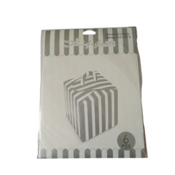 6 db ezüst csíkos sütis doboz 9*9*8 cm kép