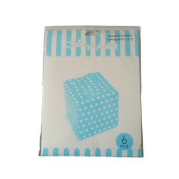 6 db kék pöttyös sütis doboz 9*9*8 cm kép