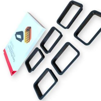 6 db téglalap alakú műanyag tarte sütőforma 11*7 cm kép