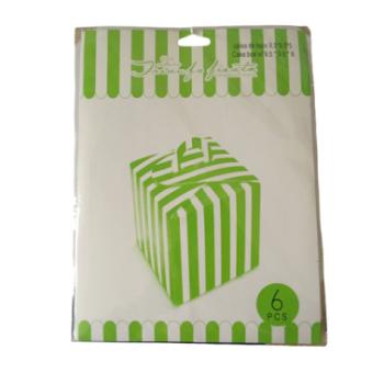 6 db zöld csíkos sütis doboz 9*9*8 cm kép