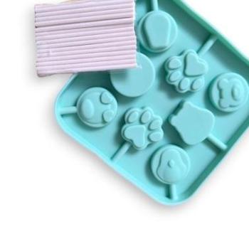 8 adagos állat mintás szilikon nyalóka forma 20 db pálcikával kép