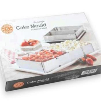 8 cm magas szögletes állítható tortakeret felezővel kép