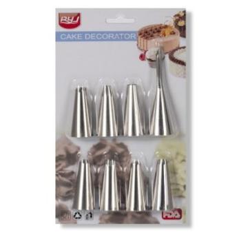 8 részes fém díszítőcső készlet tortadíszítéshez kép
