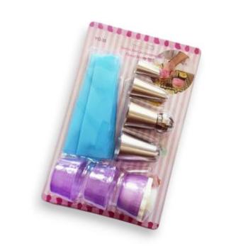 9 részes díszítőcső készlet különböző méretű csövekkel és csatlakozókkal kép