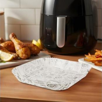 Air fryer sütőpapír mintás 20*20 cm-es 50 db kép