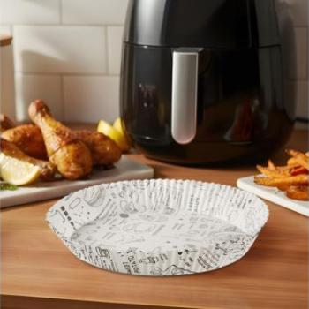 Air fryer sütőpapír mintás 20 cm-es kerek 50 db kép