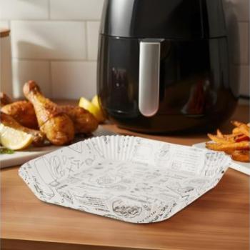Air fryer sütőpapír mintás 23*23 cm-es 50 db kép
