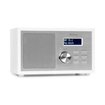 Auna Ambient DAB + / FM, rádió, BT 5.0, AUX bemenet, LCD kijelző, ébresztőóra, fa kivitel, fehér kép