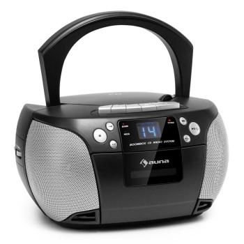 Auna Harper, CD boombox, CD lejátszó, bluetooth, kazetták, FM, AUX, USB kép