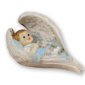 Babás keresztelő tortadísz fiú angyal szárnyban kép